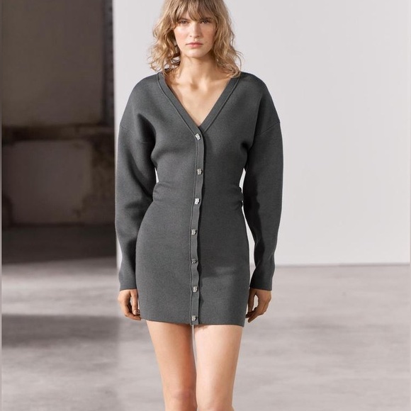 Zara Ruched Waist Knit Dress - Picture 10 of 15